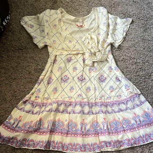 Anthropologie RAGA Cream   Sundress  Flutter Sleeves, Size Large, NWT, - Picture 1 of 5